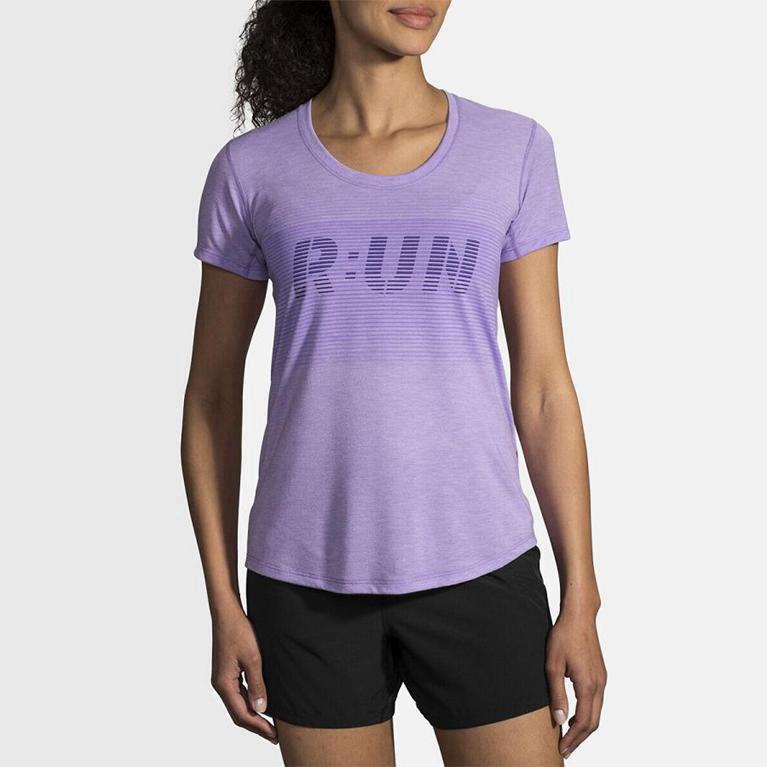 Brooks Distance Graphic Hardlooptanktop voor Dames Paars (UXSQN-8054)